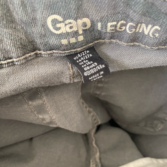 GAP 2014 LEGGING JEANS FLORAL PALM PRINT GRAY MID RISE SIZE 4/27 REGULAR - Picture 2 of 6